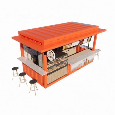 20ft ou 40ft Commercial Container de Expedição ao Ar Livre Café Bar Fácil Instalação Modern Design Casa de Aço Container Flat Pack Melhor