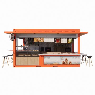 20ft ou 40ft Commercial Container de Expedição ao Ar Livre Café Bar Fácil Instalação Modern Design Casa de Aço Container Flat Pack Melhor
