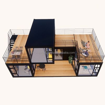 Casa de luxo Modular Container de aço Residencial Vila pré-fabricada Casa pré-fabricada Casas para loja