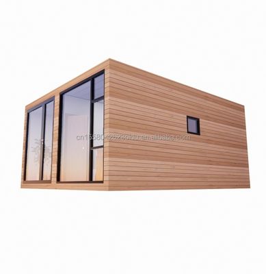 Casa de luz solar de vidro de madeira pré-fabricada Casa de contêineres com cor personalizada e painel de sanduíche de onda 50/75/100 mm