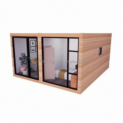 Casa de luz solar de vidro de madeira pré-fabricada Casa de contêineres com cor personalizada e painel de sanduíche de onda 50/75/100 mm
