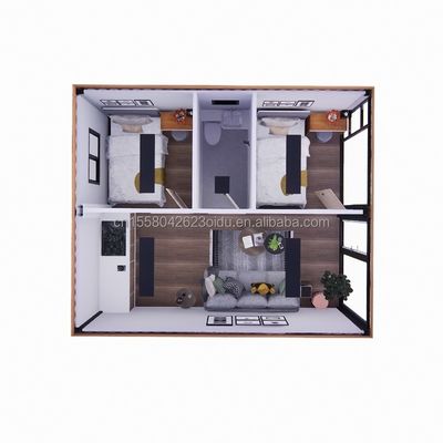 Casa de luz solar de vidro de madeira pré-fabricada Casa de contêineres com cor personalizada e painel de sanduíche de onda 50/75/100 mm