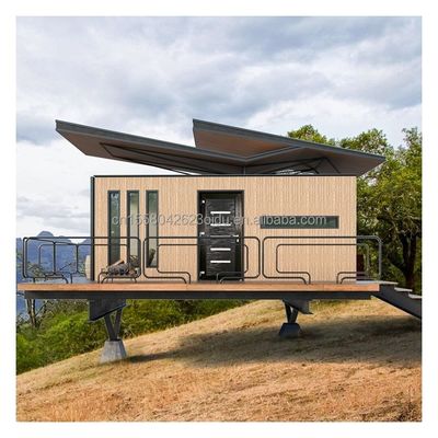 Tubos quadrados de aço galvanizado Cabina modular pré-fabricada Jardim de madeira Sala de luz solar Equipamento completo