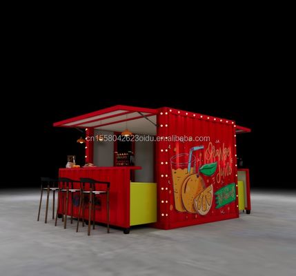 Moderno Design de cor personalizada Container dobrável móvel Pacote plano para Café Restaurante Casa Cozinha modular
