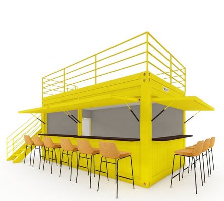 Tubos de aço galvanizado de aço quadrado Container de café de aço Container pré-fabricado moderno de 20 pés para o exterior