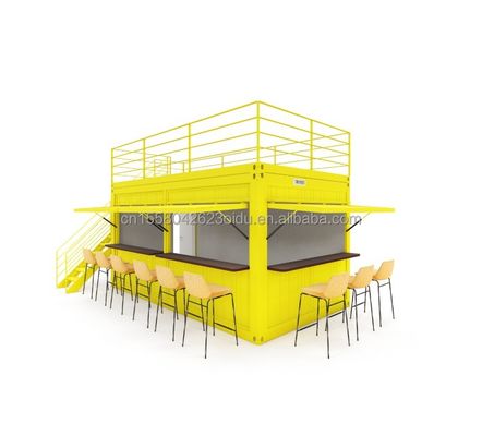 Tubos de aço galvanizado de aço quadrado Container de café de aço Container pré-fabricado moderno de 20 pés para o exterior