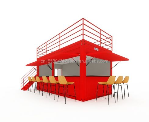 Tubos de aço galvanizado de aço quadrado Container de café de aço Container pré-fabricado moderno de 20 pés para o exterior