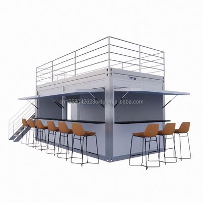 Tubos de aço galvanizado de aço quadrado Container de café de aço Container pré-fabricado moderno de 20 pés para o exterior
