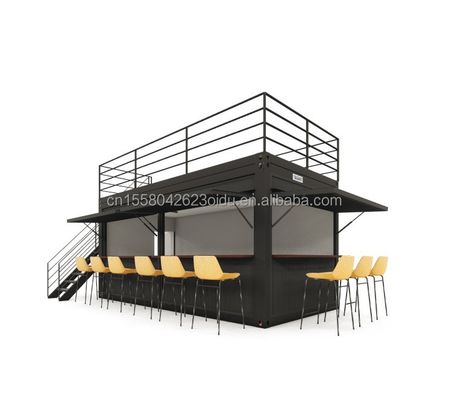 Tubos de aço galvanizado de aço quadrado Container de café de aço Container pré-fabricado moderno de 20 pés para o exterior