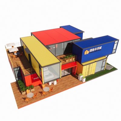 Tubos quadrados de aço galvanizado Estrutura principal para personalização Casas de contêineres pré-fabricadas modernas Janela de liga de alumínio