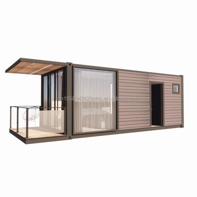 Tubos de aço galvanizados quadrados Casa de contêineres pré-fabricada Casa móvel pré-fabricada Casa de 20 pés Envio Casas pequenas Cor personalizada