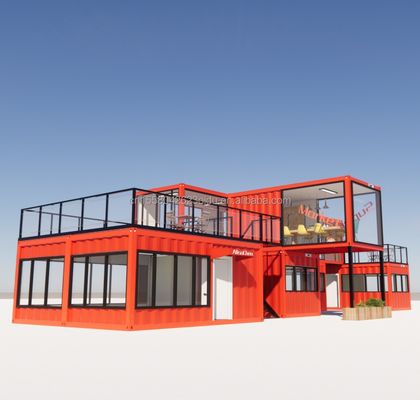 Prefabricado Modular 3 Quartos Casa de aço galvanizado Tubos Quadrados 20ft ou 40ft Ready-Made Mini Cabin Kit Set