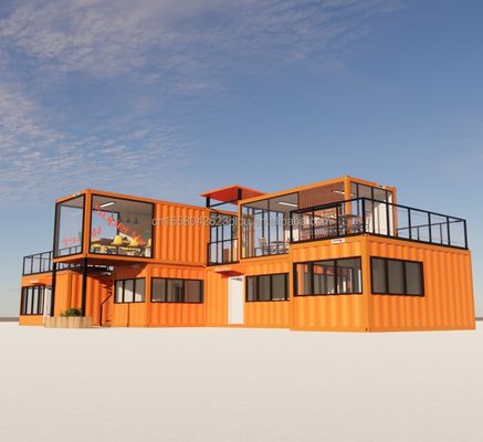 Prefabricado Modular 3 Quartos Casa de aço galvanizado Tubos Quadrados 20ft ou 40ft Ready-Made Mini Cabin Kit Set