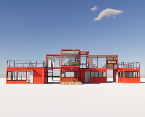 Prefabricado Modular 3 Quartos Casa de aço galvanizado Tubos Quadrados 20ft ou 40ft Ready-Made Mini Cabin Kit Set