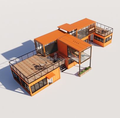 Prefabricado Modular 3 Quartos Casa de aço galvanizado Tubos Quadrados 20ft ou 40ft Ready-Made Mini Cabin Kit Set