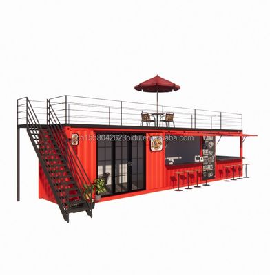 Modernos luxuosos 20ft 10ft Mini Café Bar Restaurante Casa Container Loja de café Design de interior de aço pré-fabricado para shopping