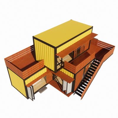 Cores personalizadas Casas de aço pré-fabricadas de luxo modernas com banheira seleção personalizada