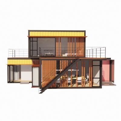 Cores personalizadas Casas de aço pré-fabricadas de luxo modernas com banheira seleção personalizada