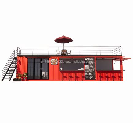 Modernos luxuosos 20ft 10ft Mini Café Bar Restaurante Casa Container Loja de café Design de interior de aço pré-fabricado para shopping
