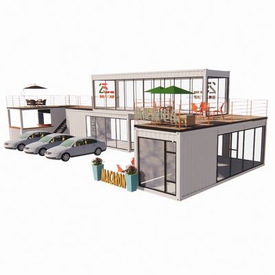 40ft Mobile Bar Restaurante Container Hotel Container de aço Armazenamento Edifício pré-fabricado com estrutura de aço galvanizado e dobra