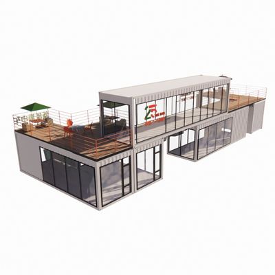 40ft Mobile Bar Restaurante Container Hotel Container de aço Armazenamento Edifício pré-fabricado com estrutura de aço galvanizado e dobra