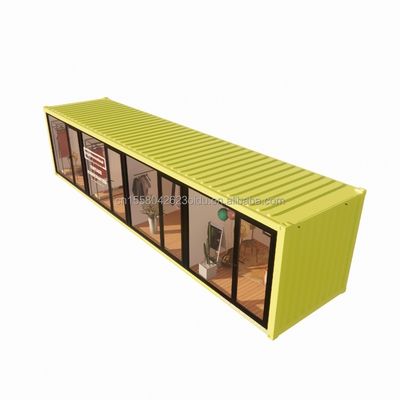 Estrutura de aço galvanizado de aço curvado 180g estilo de design chinês UE 40ft casas pré-fabricadas para roupas modernas loja loja