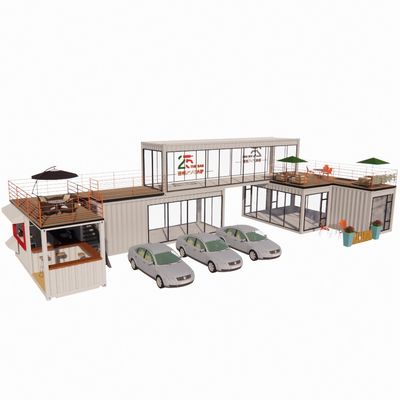 40ft Mobile Bar Restaurante Container Hotel Container de aço Armazenamento Edifício pré-fabricado com estrutura de aço galvanizado e dobra