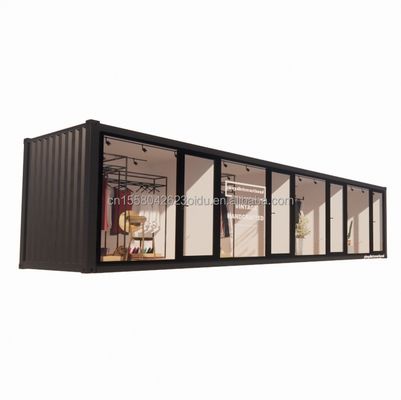 Estrutura de aço galvanizado de aço curvado 180g estilo de design chinês UE 40ft casas pré-fabricadas para roupas modernas loja loja