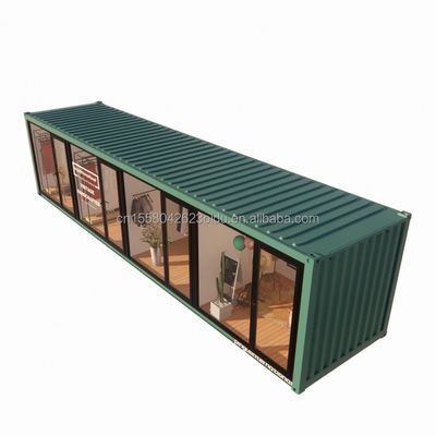 Estrutura de aço galvanizado de aço curvado 180g estilo de design chinês UE 40ft casas pré-fabricadas para roupas modernas loja loja