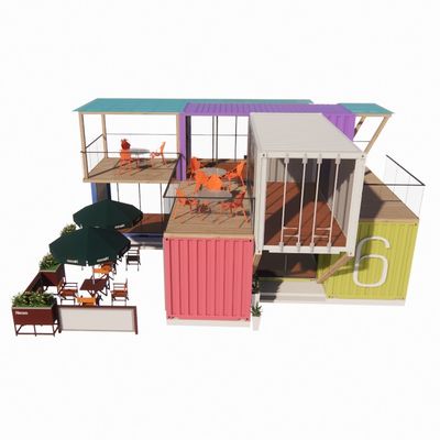 Fácil montagem e desmontagem 20ft/40ft Modular Prefab Storage Container Shipping Homes Bar com Alumínio Janela de Ligação