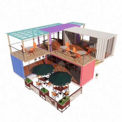 Fácil montagem e desmontagem 20ft/40ft Modular Prefab Storage Container Shipping Homes Bar com Alumínio Janela de Ligação