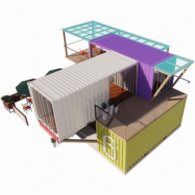 Fácil montagem e desmontagem 20ft/40ft Modular Prefab Storage Container Shipping Homes Bar com Alumínio Janela de Ligação