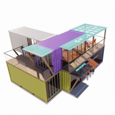 Fácil montagem e desmontagem 20ft/40ft Modular Prefab Storage Container Shipping Homes Bar com Alumínio Janela de Ligação