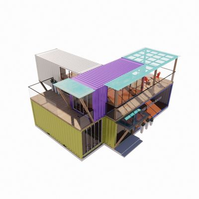 Fácil montagem e desmontagem 20ft/40ft Modular Prefab Storage Container Shipping Homes Bar com Alumínio Janela de Ligação