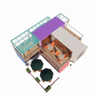 Fácil montagem e desmontagem 20ft/40ft Modular Prefab Storage Container Shipping Homes Bar com Alumínio Janela de Ligação