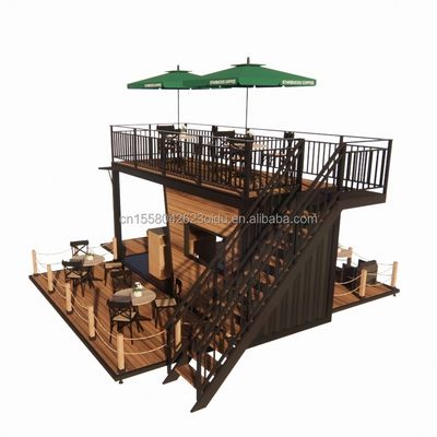 20ft Pop Up Container Bar And Coffee Shop Modular Móvel Loja de conveniência Quadro de aço com galvanizado de aço de dobra