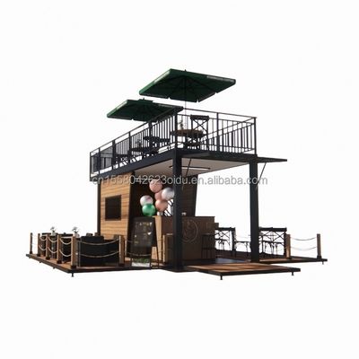 20ft Pop Up Container Bar And Coffee Shop Modular Móvel Loja de conveniência Quadro de aço com galvanizado de aço de dobra