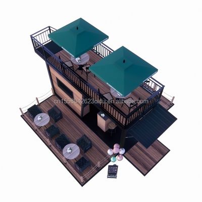 20ft Pop Up Container Bar And Coffee Shop Modular Móvel Loja de conveniência Quadro de aço com galvanizado de aço de dobra