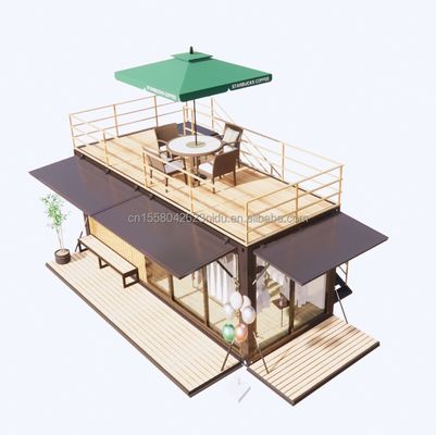 Supermercado Loja de contêineres pré-fabricada para bar de café familiar em design modular