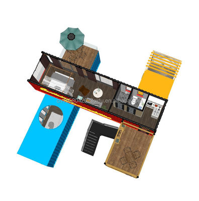 Quadro de aço galvanizado de 180g Modular Casa Moderna Container de luxo Casa pré-fabricada para hotel