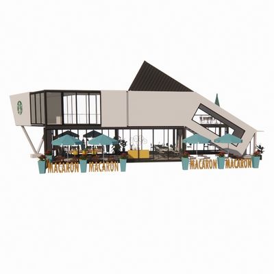 Edifício de rua Container pré-fabricado Cozinhas de hotel para escritórios pré-fabricados e casas móveis