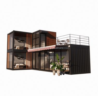 Design Estrutura de aço Villa modular fácil montar Casa moderna Container de luxo Casas pré-fabricadas Container de embalagem plana