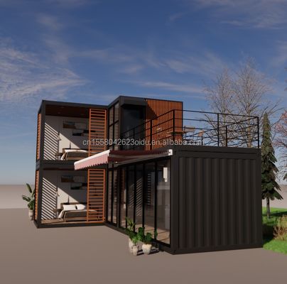 Design Estrutura de aço Villa modular fácil montar Casa moderna Container de luxo Casas pré-fabricadas Container de embalagem plana