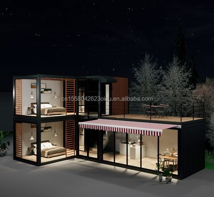 Design Estrutura de aço Villa modular fácil montar Casa moderna Container de luxo Casas pré-fabricadas Container de embalagem plana