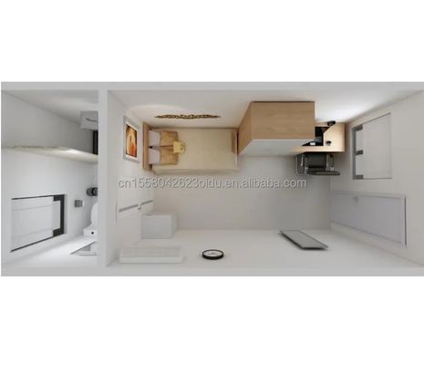 Container de estúdio de madeira para hotel Estrutura de aço Quadro soldado