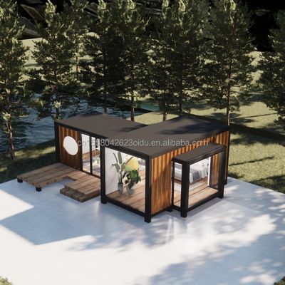 Moderno Design Luxo Parede de vidro Container pré-fabricado Casa StrayBirds Casa Modular pré-fabricada Hotel para Resort Villa