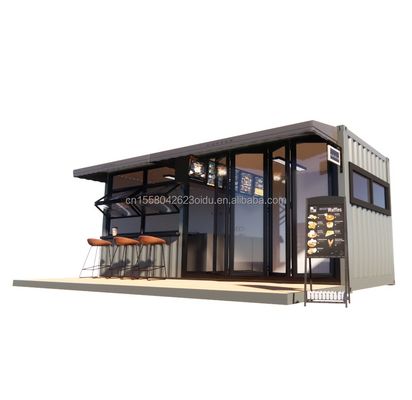 Loja 20ft Prefabricated Container Bar com 50/75/100mm Wave Sandwich Panel Paredes portáteis e fáceis de instalar