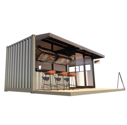 Loja 20ft Prefabricated Container Bar com 50/75/100mm Wave Sandwich Panel Paredes portáteis e fáceis de instalar