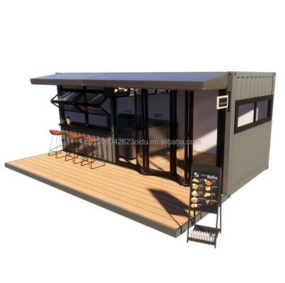 Loja 20ft Prefabricated Container Bar com 50/75/100mm Wave Sandwich Panel Paredes portáteis e fáceis de instalar