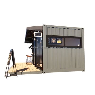 Loja 20ft Prefabricated Container Bar com 50/75/100mm Wave Sandwich Panel Paredes portáteis e fáceis de instalar
